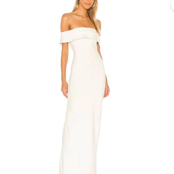 Lovers and Friends, Off-The-Shoulder White Modern Gown